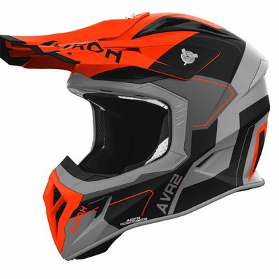Airoh Aviator Ace 2 Shield schwarz grau fluo orange Crosshelm ECE 22.06 L 59/60