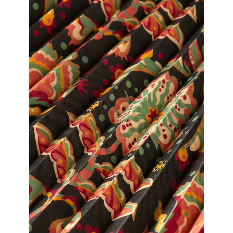 Scotch & Soda Niña 14 Floral Estampado Plisado Midi Falda Pull On Satén Foto 4 de 4