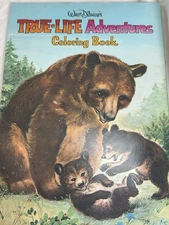 Vintage Walt Disney True Life Adventures Coloring Book 1960s Bears Wildlife