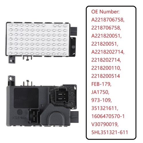 HVAC Blower Motor Resistor For Mercedes-Benz CL/S-Class 2007-2013 2218706758 - Picture 2 of 15