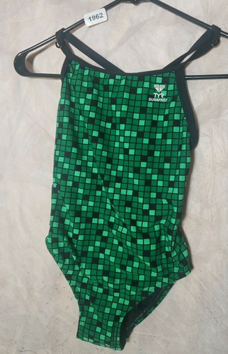 TYR Durafast Onepiece Swimwear Check Micro Back Swimsuit Size XSmall Racerback - Picture 5 of 6