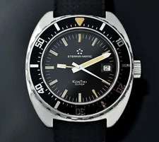 Vintage ETERNA Super KONTIKI Diver Watch- Steel 41mm Case -GF BOR Bracelet- 70's