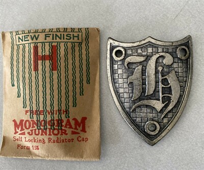 Monogram Locking Radiator Cap NOS 1920's-1930's Monogram Junior Radiator Motometer Cap Shield Letter ...