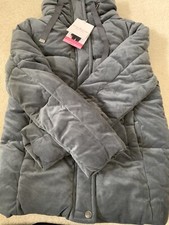 Isaac Mizrahi Ladies' Velvet Puffer Jacket Sz S Stormy Gray