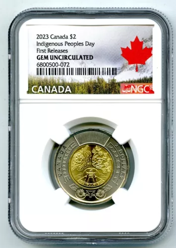 2023 $2 CANADA NGC GEM UNC INDIGENOUS PEOPLES DAY TOONIE TWO DOLLAR - FR