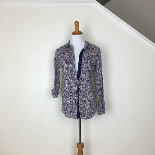 NUOVA camicia donna Anthropologie con bottoni 100% rayon stampata XS SPLENDIDA $118 - Foto 11 di 11