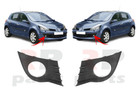 POUR RENAULT CLIO 2005 - 2009 JEU PAIRE DE CALANDRE ANTIBROUILLARD PARE CHOC AVANT NEUF NOIR