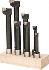 7 Pc C6 Carbide-Tip Boring Bar Set: 9/16 to 1-5/8" Mn Dia, 3 to 7-1/2" Max Depth