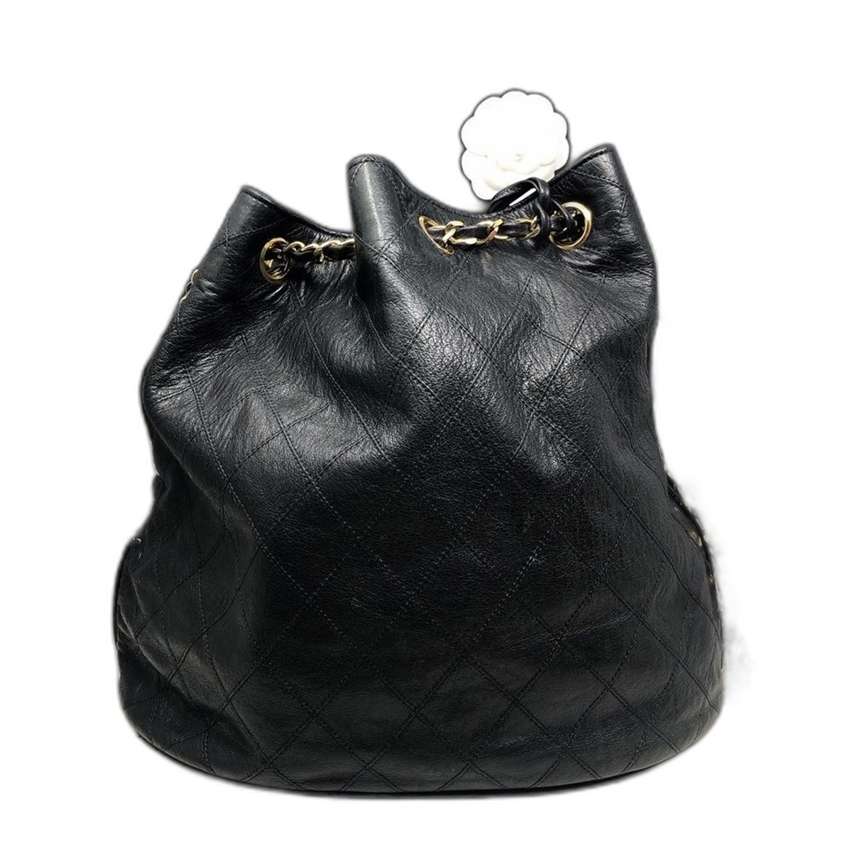Chanel Cc Chain Bucket Backpack #299259C37B Chanel - CC Drawstring Bucket Bag (Pre-Owned) - Watch My  main image 4