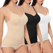 Women Padded Bra Vest Waist Trainer Tummy Control Body Shaper Camisole Tank Top