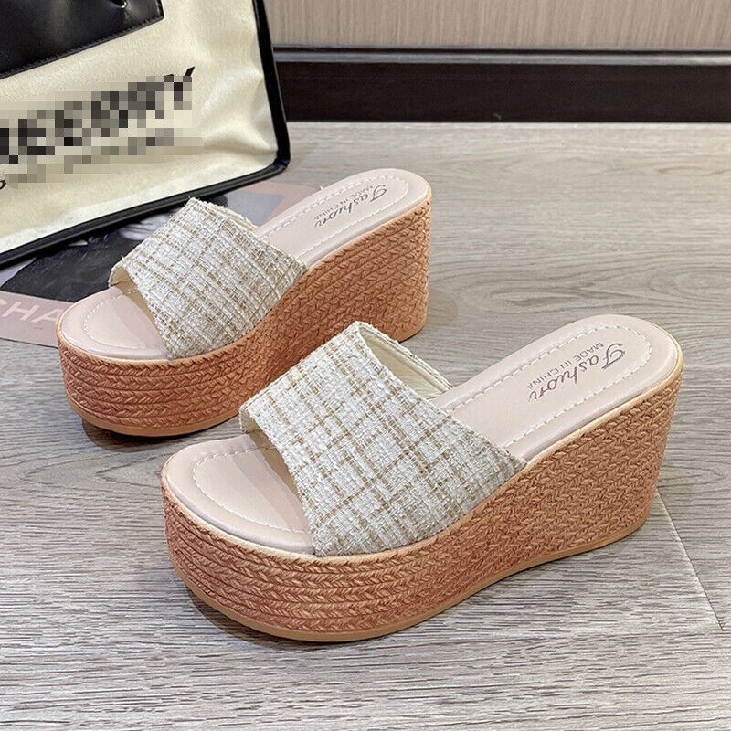 Sandalias de cuña para mujer Alpargatas Plataforma Damas Zapatillas ligeras Sandalia