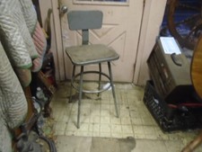 MACHINIST TOOLS LATHE MILL Industrial  Vintage Adjustable Height Stool Chair