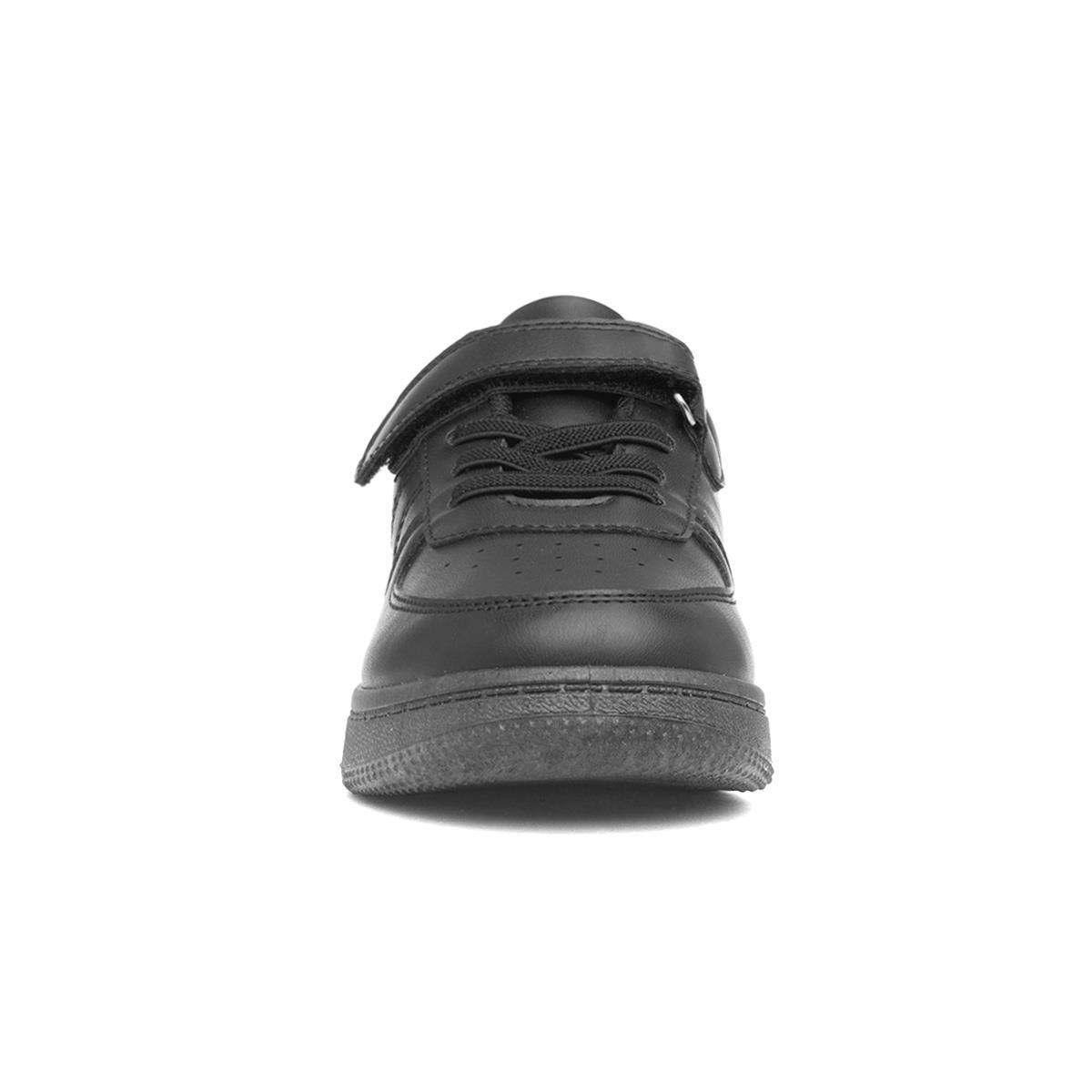 Boys Trainers Black Kids Girls Easy Fasten School Elasticated Laces Aire  SIZE