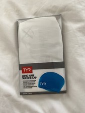 TYR Long Hair Silicone Swim Cap, Black, New