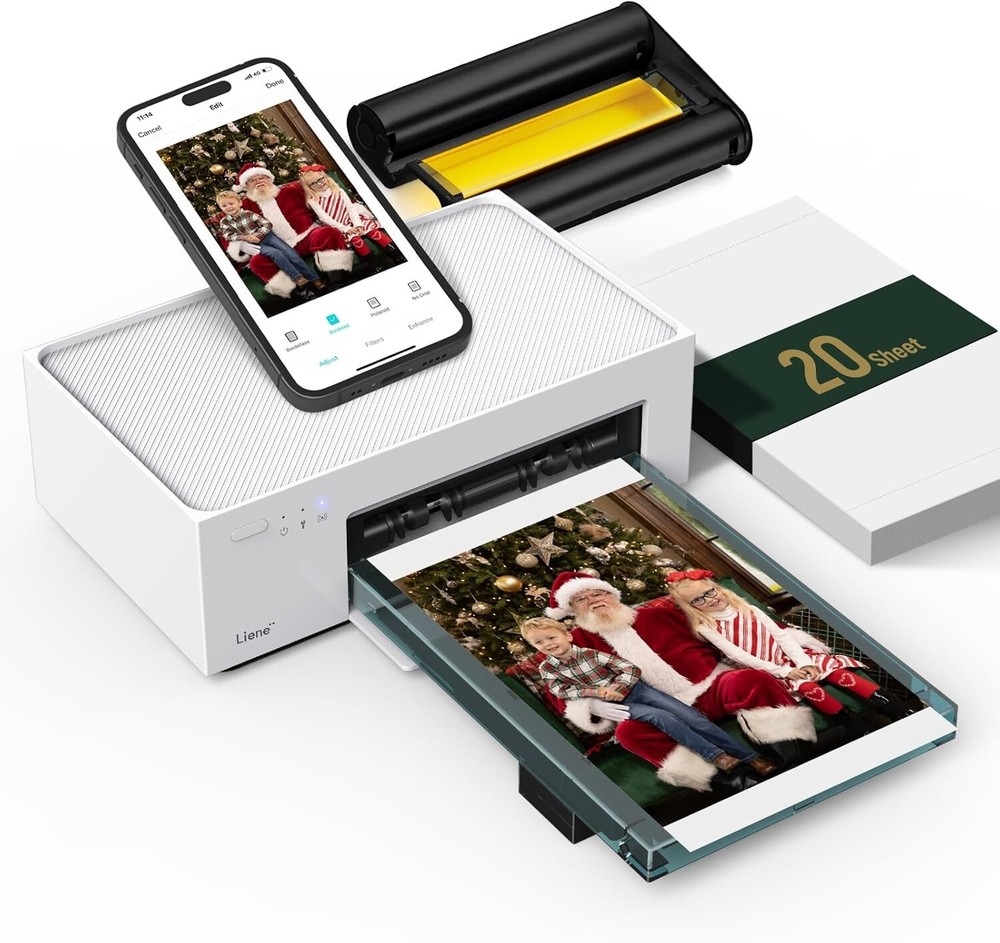 Liene 4x6 Wi-Fi Photo Printer with Thermal Dye Technology for Smartphones Includes 20 Sheets
