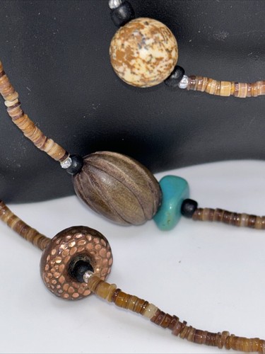 Silpada Retired N1569 60 Inch Sterling Silver, Turquoise, Copper, Shell Necklace - Picture 6 of 6