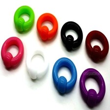 2MM-8MM PIERCING PRINZ ALBERT HELIX HUFEISEN INTIM KUNSTSTOFF SCHWARZ BCR WEIß