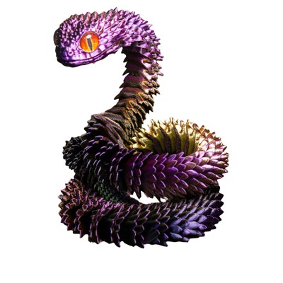 3D -gedruckte Tiere Schlange Viper Schlange Flexible Schlangenschreibtisch Dekor