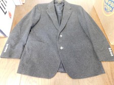 Vtg Mens 100 Cashmere Blazer Slate Grey Made in USA Classic SO SOFT Lined EUC
