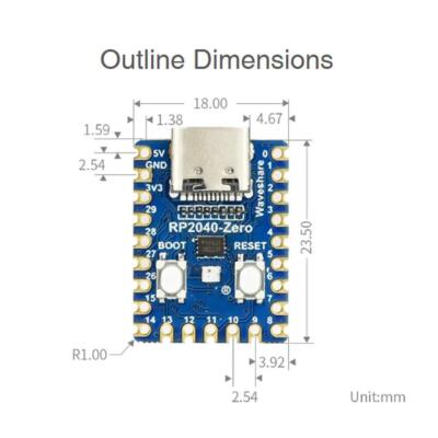 Raspberry Pi RP2040-Zero Microcontroller PICO Development Board RP2040 ,.,.