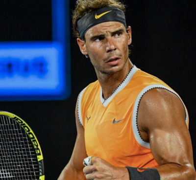 SALE NIKE RAFAEL NADAL RAFA ORANGE V-NECK SHIRT MUSCLE TEE