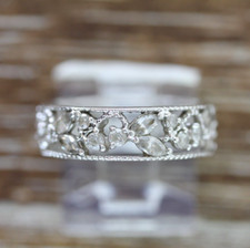 VINTAGE BRILLIANT ETERNITY BAND STERLING SILVER 925 RING SZ 6 RETRO PRETTY