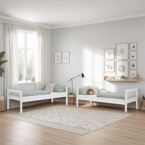 Etagenbett 90x200 Kinder Matratze Bett Holz Massiv Rausfallschutz Homestyle4u - Bild 10 von 12