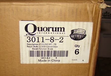 6x Quorum International 3011-8-2 Flushmount Ceiling Fixture Polish Brass 2 Blub