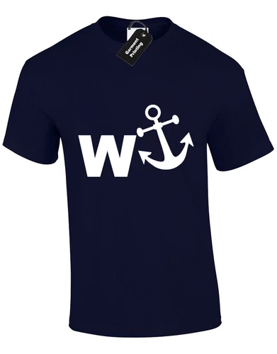 W Anchor Funny Rude New Design Gift Joke Cool Unisex T-Shirt - Picture 6 of 9
