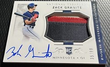 2018 National Treasures Zack Granite Twins Rookie Materials Signature Auto Patch
