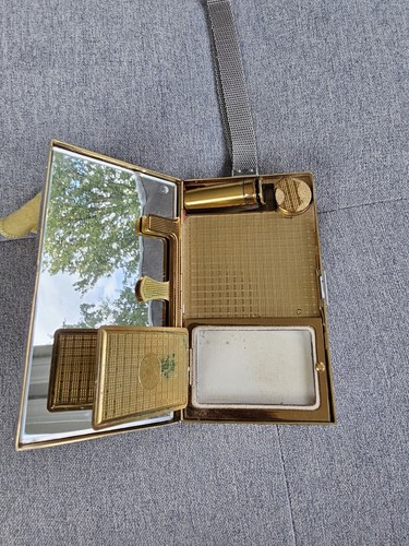 Vintage 1950s Evans Minaudiere Silver Rhinestones Compact Carryall Purse. MCM - Picture 4 of 5