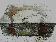 Antique Sung Kee & Co Shanghai China Rose Wood Box Brass Accents Signed   