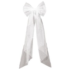 Bridal Hair Bow Veil Hair Clip,Veil Hairpins with Pearl Mesh Bow Hair Clips ...