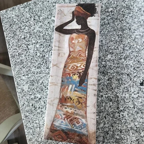 Saltoro Sherpi African Lady Hand Painted Canvas with Hanger