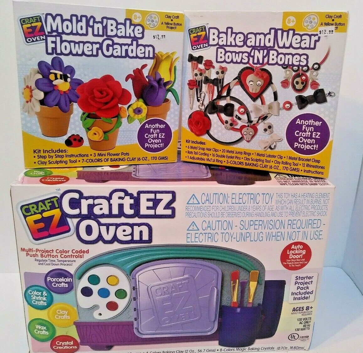 Made 4U Studio Craft EZ Oven Starter Project Pack Plus 2 Clay Crafts
