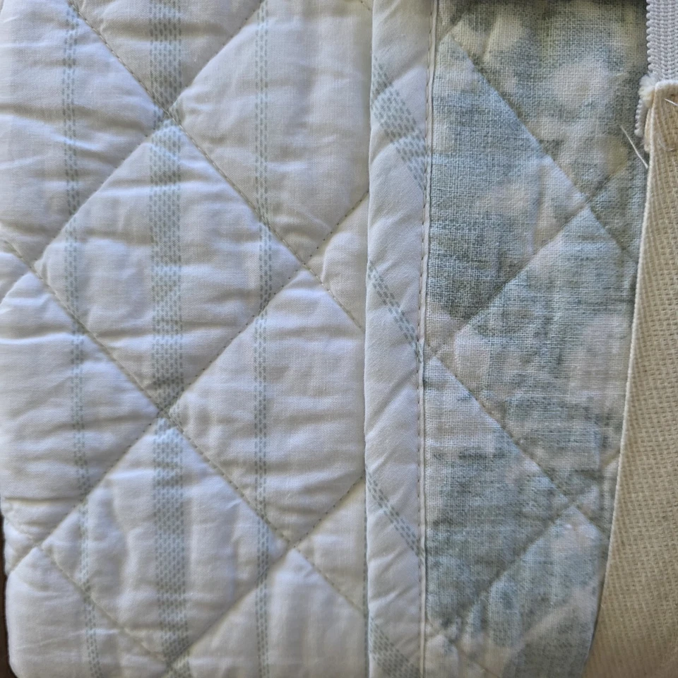 Nicole Miller Cotton Linen Vintage Washed King Quilt & Shams Seaglass AQUA Blue - Image 4 of 4