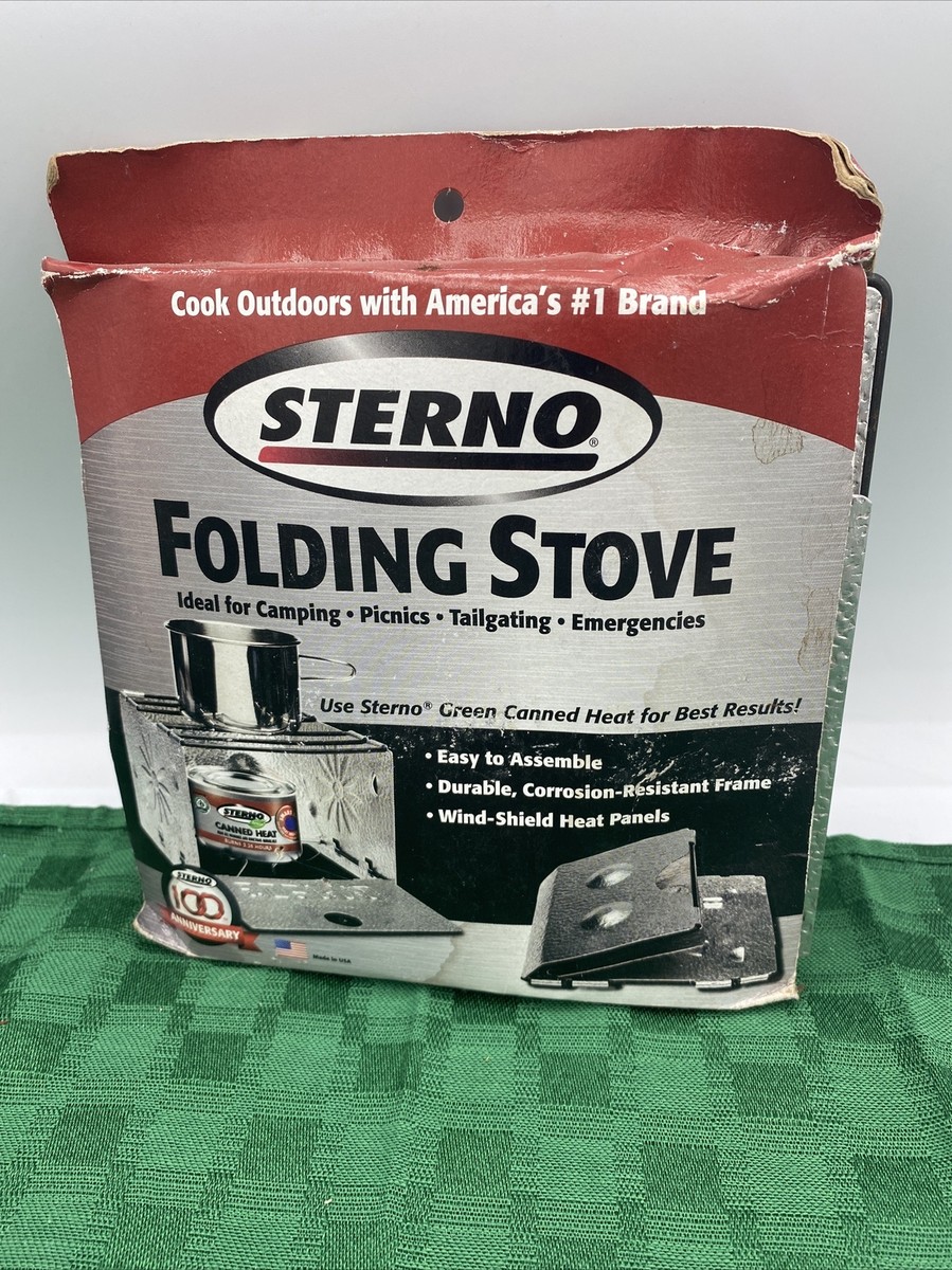 Sterno Foldable Camping Stove Portable Silver Outdoor Cooker