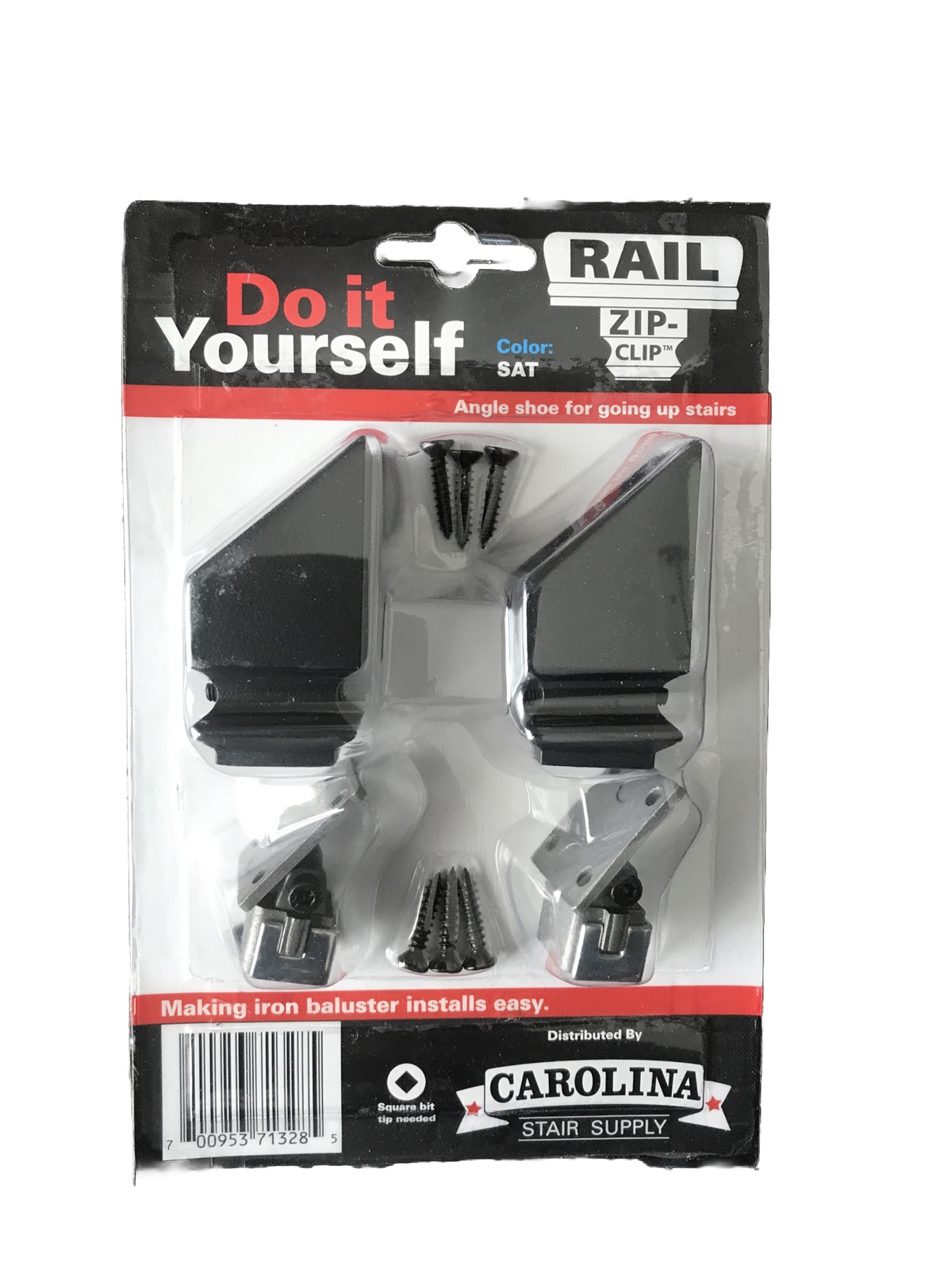 Carolina Stair Supply Iron Baluster Shoe Rail Zip Clip Set Satin BlK Sealed BOX