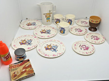 Vintage Chilton Child Plastic Tea Set Pieces Lot of 12 Cats Music Guitar Singing