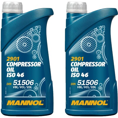 2 LITER MANNOL KOMPRESSORÖL ISO 46 KOMPRESSOR COMPRESSOR OIL KOMPRESSORENÖL ÖL