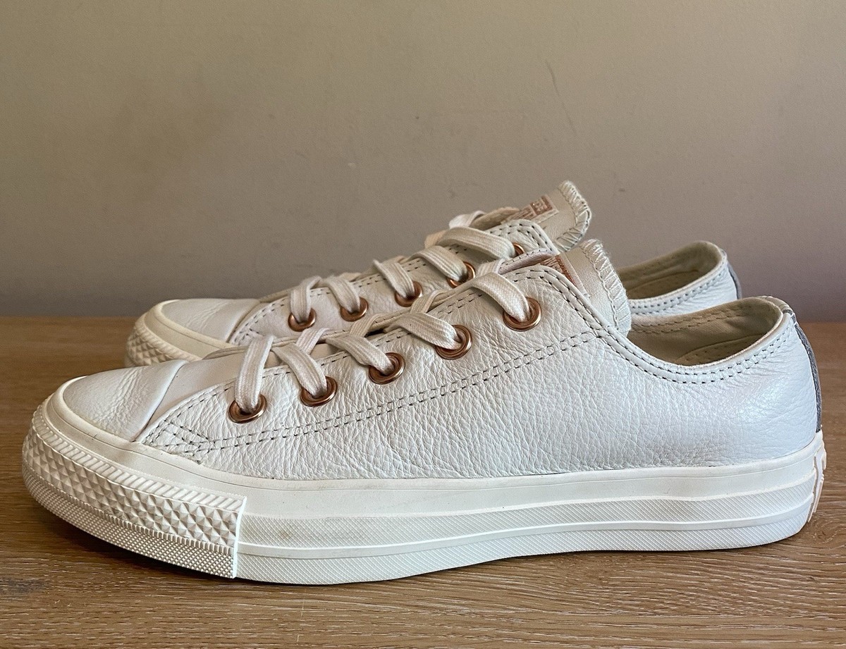 Low Top Converse White And Gold Leather Low Top Converse Leather