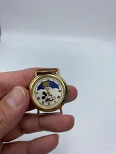 Seiko Alba Sun Moon Mickey Gold Uhr Timepiece Armbanduhr Vintage Selten