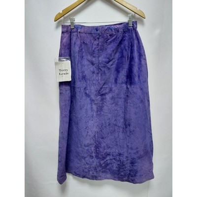 NWT Terry Lewis Purple Leather Skirt Women