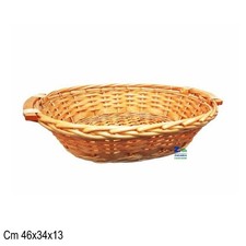 CESTA CESTO CESTINO NATALIZIO IN VIMINI OVALE COLORE MIELE CM 46X34X13H