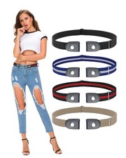 Belt without buckle x 4pcs buckle-free belt women men, elastic...