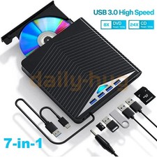 USB 3.0 Slim External CD DVD Drive Disc Player Burner Writer For Laptop PC Mac