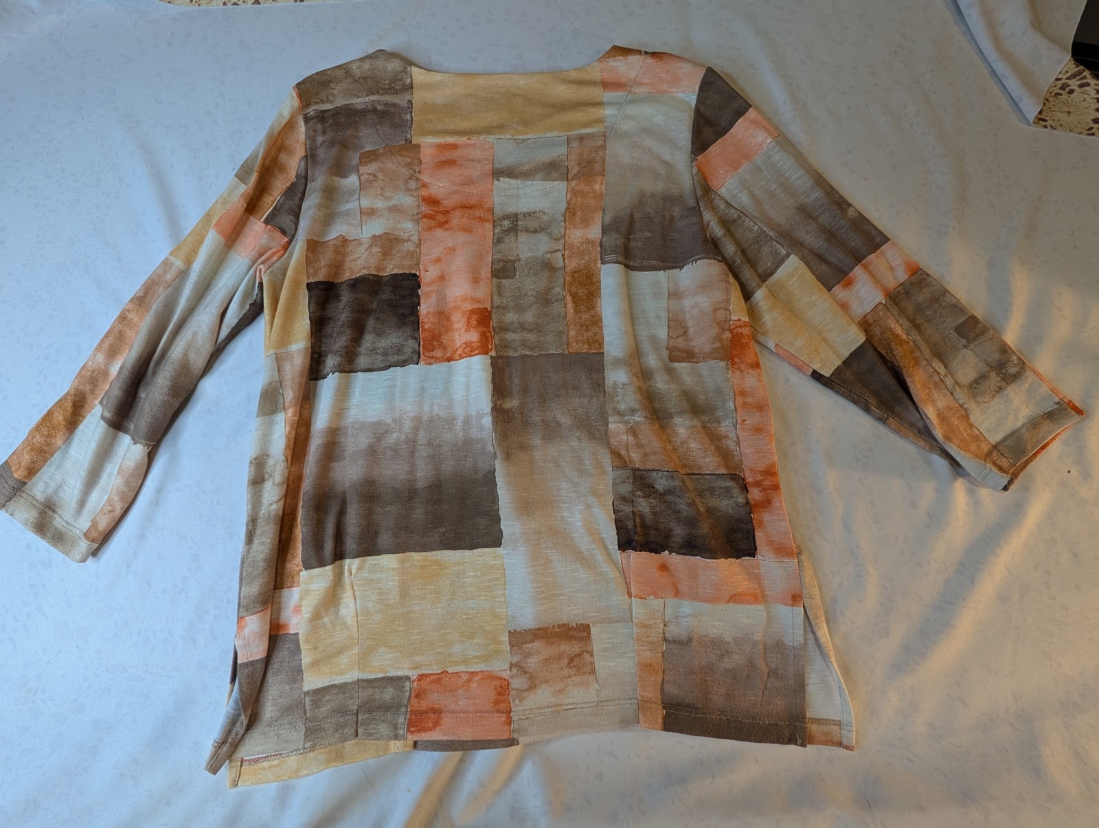 Alfred Dunner, Orange Patchwork Blouse, Size: Sma… - image 3