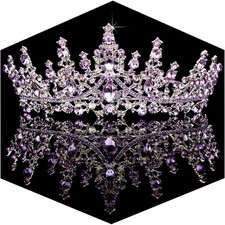 TOBATOBA Tiaras for Women, Purple Crystal Tiara Crowns