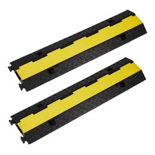 2pcs 36" Cable Protector Ramp 2-Channel Heavy Duty Floor Cover Wire Cord Guard