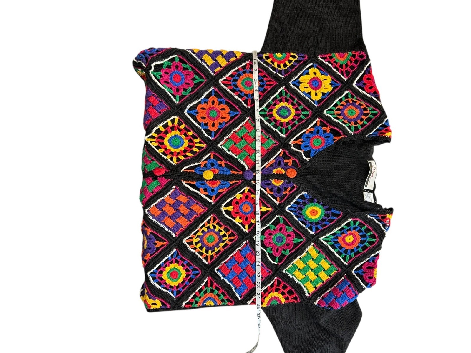 Granny Square Crochet Patchwork Cardigan Rainbow … - image 9